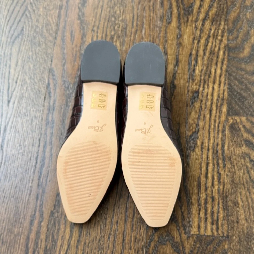 J. Crew Dark Brown Croc-Embossed Flats - Picture 4 of 4